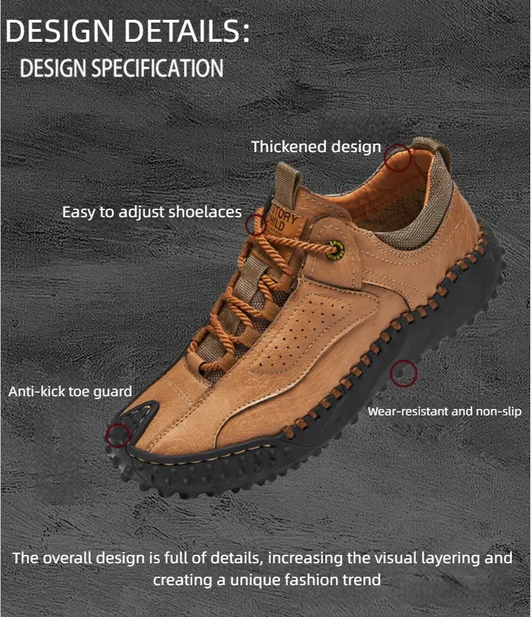 🔥 60% Off – Classic Leather Hiking Boots | Genuine leather, arch support, wide toe box, waterproof and slip-resistant